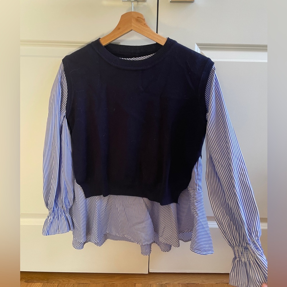 Korean two piece vest and blouse